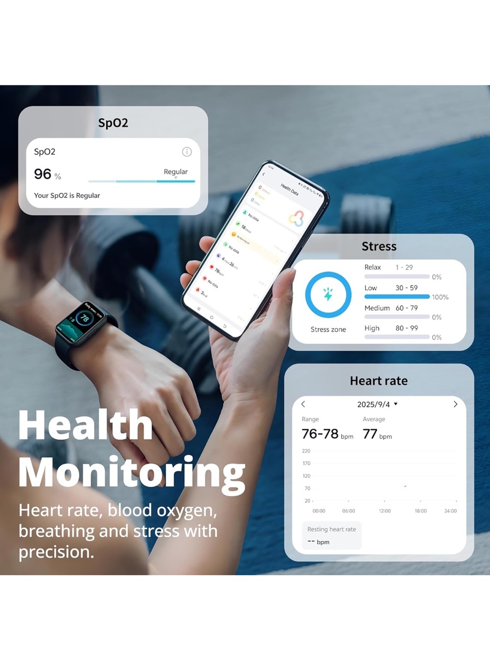 Brand new Smart Fitness Tracker Watch - Black - Picture 3 of 9